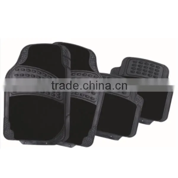 CM3002 Heavy-Duty 4-Piece Semi-Carpet and PVC Car Floor Mats