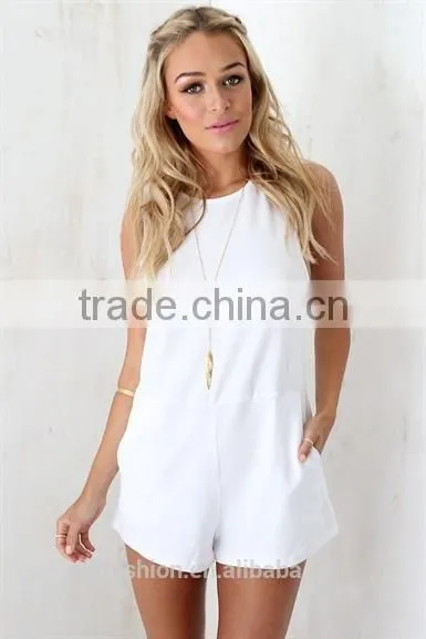 2015 Montpellier White Onesie jumpsuit shorts adult short jumpsuit