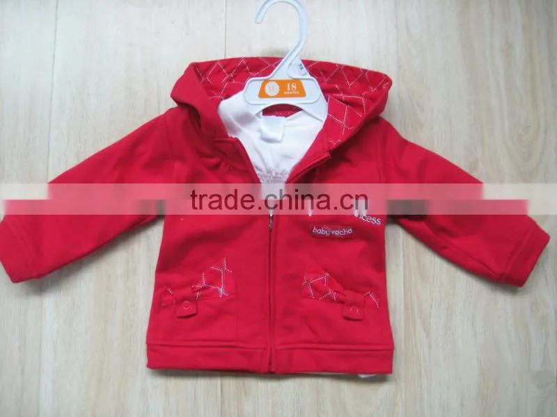 baby red coat with hood baby Infants casual coat