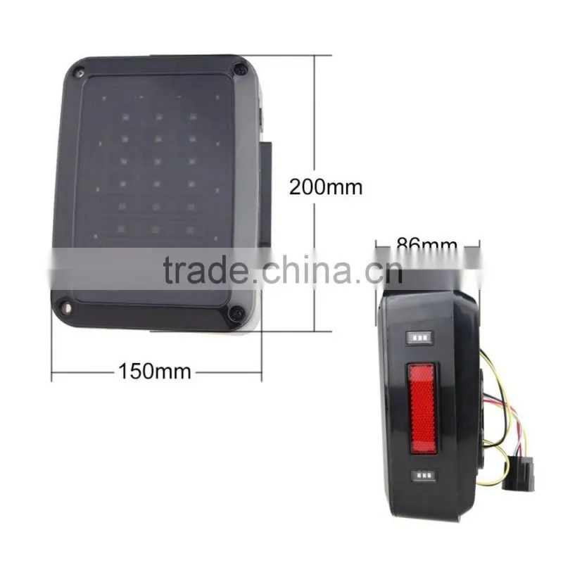 Smoke Lens Jeep Wrangler 07-15 JK LED Brake Tail Lights Bulb Assembly Conversion Rear Turn Singal Reverse Lights