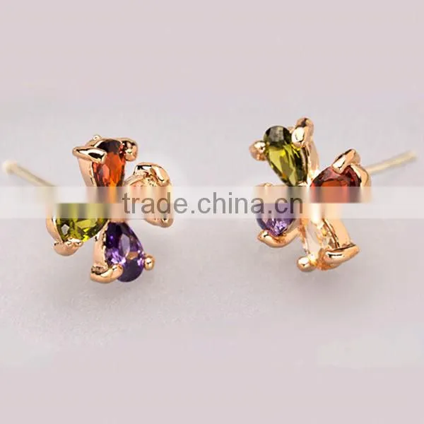 2016 High polished silver flower earring design for girls and women