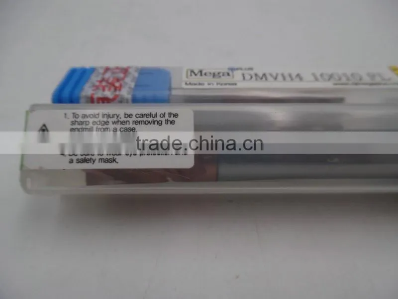 mega 10mm cutting dia 4 flutes Korea HRC65 with coating solid carbide end mill