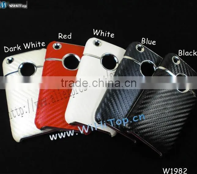 Color White. Carbon Fiber Skin Caes for iPhone 3Gs. Skin Hard Cse for iPhone 3gs.