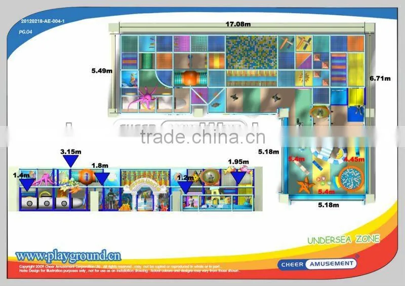 Cheer Amusement Ocean theme Indoor Softpaly Ground Equipment