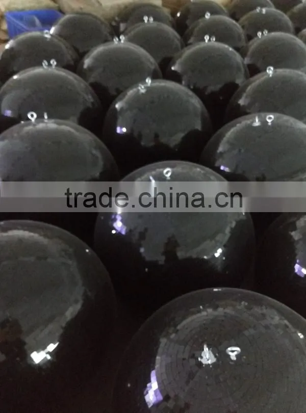 2016 haning rotating Safety Rotating fiberglass black mirror ball ornaments