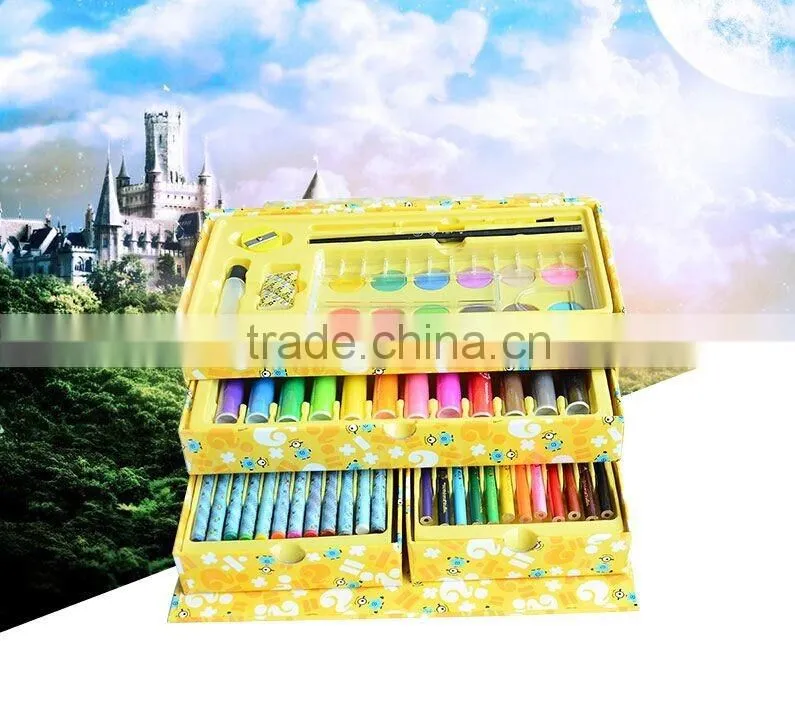 art set of 54pcs with drawer color paper box