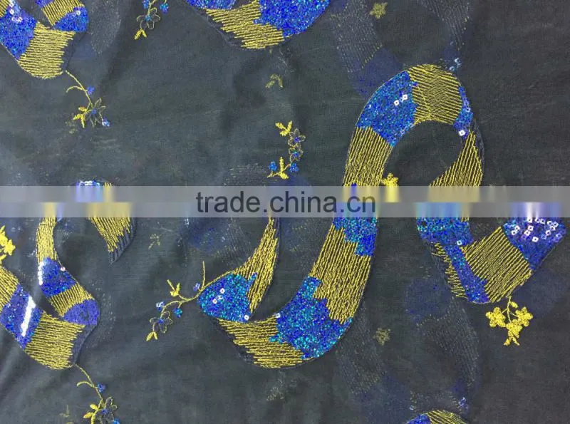 multicoloured fancy floral design embroidery lace