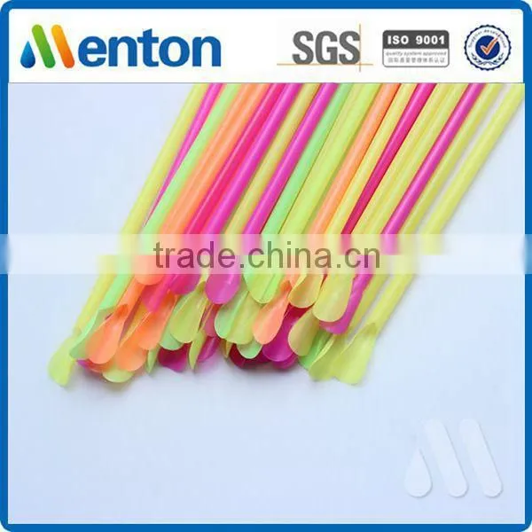 colorful High Quality disposable plastic spoon straw