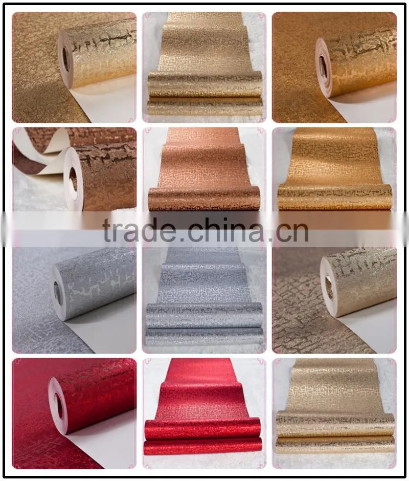 2015 luxury metallic silver aluminum glitter leaf gold wallpaper gold foil wallpaper