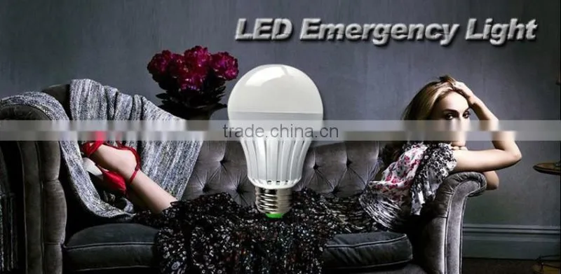 Smart Rechargeable led bulb E27 B22 7W with build-in battery emergency 5 hours China zhongshan factory cheap price battery bulb