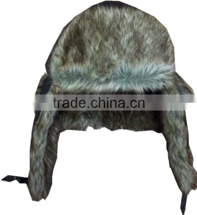 nylon & fake fur warm hat earflap hat
