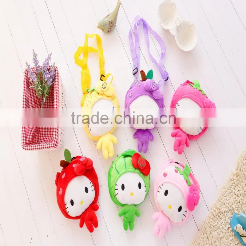 30*20cm beautiful customized blue plush Angel girl doll satchel with matched embroidery cap