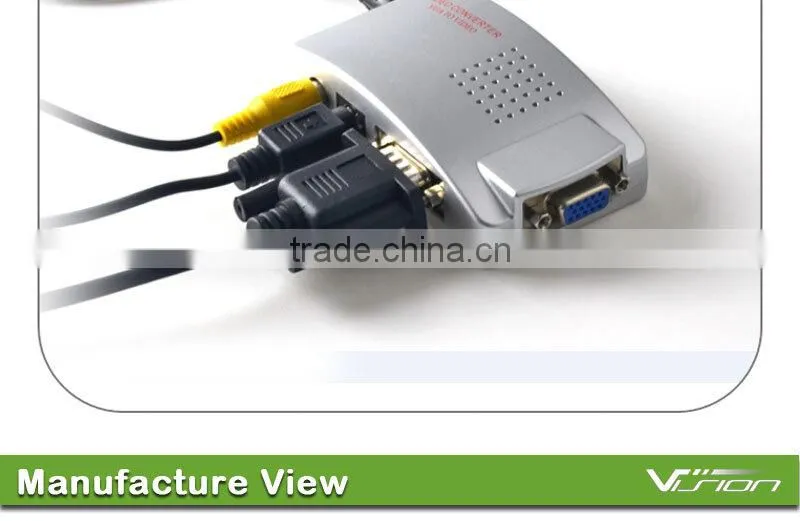 Computer PC Laptop to TV Converter Box- VGA to RCA S-Video Composite Adapter Switch