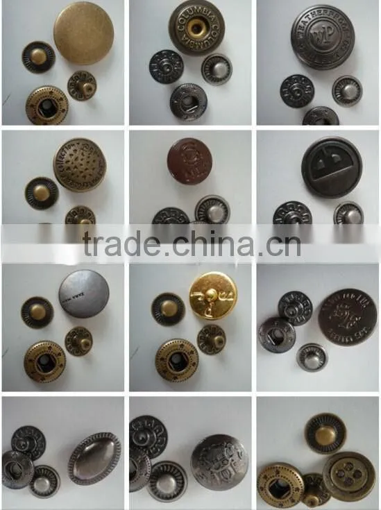 Round Metal Button Snaps for Clothing