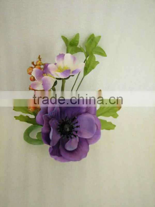 2014 Hot Sale Artificial Flower Silk Artificial Penoy Flower Napkin Ring