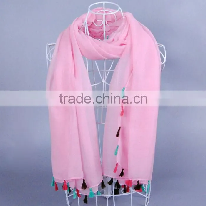 TOP Popular Plain Pure Color Women Scarf Voile Cotton Scarves 180*90 Pashmina