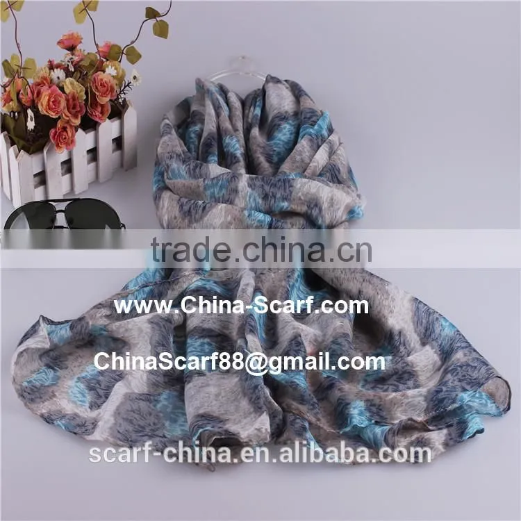 Wholesale voile leopard scarf