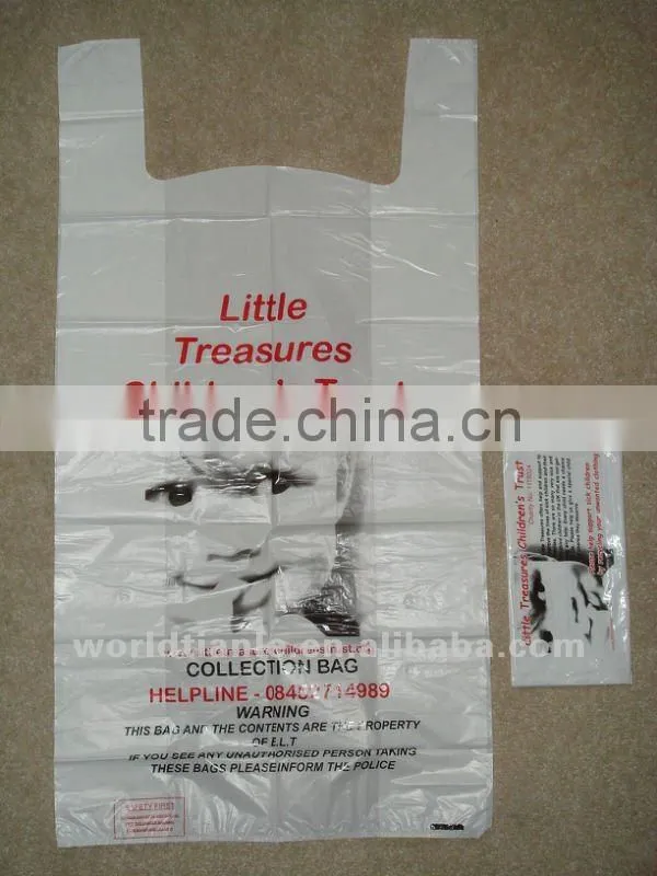 PE Plastic Charity Bag with Printing for Donation