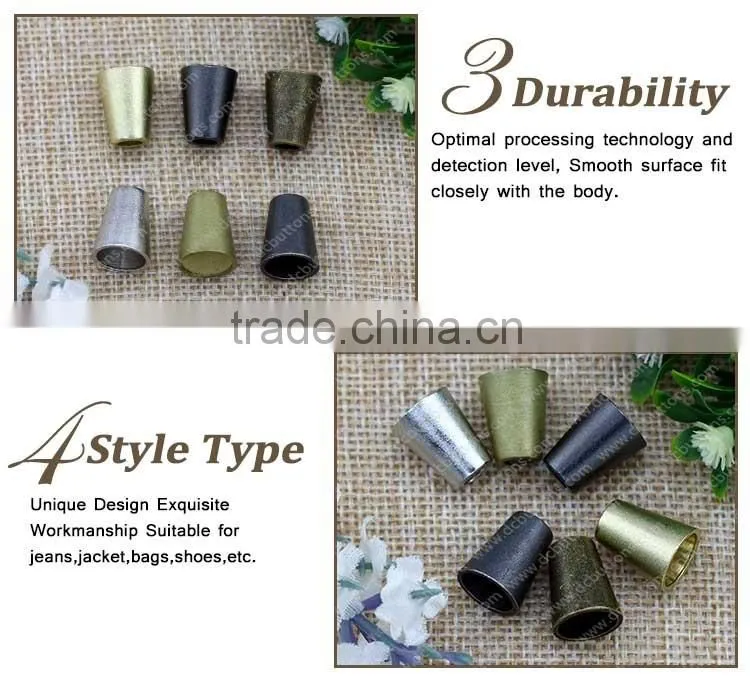 Metal cord stopper for hang tag