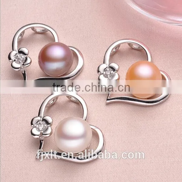 10-11mm silver plated platinum AAAA grade pearl clover pendant necklace