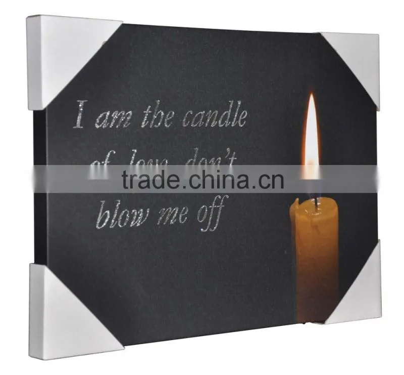 candle lighted led canvas wall art