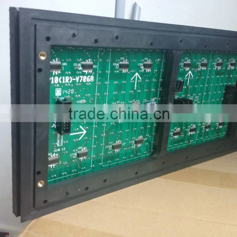 p10 outdoor single color led display module design and led display board,red green blue color led display module