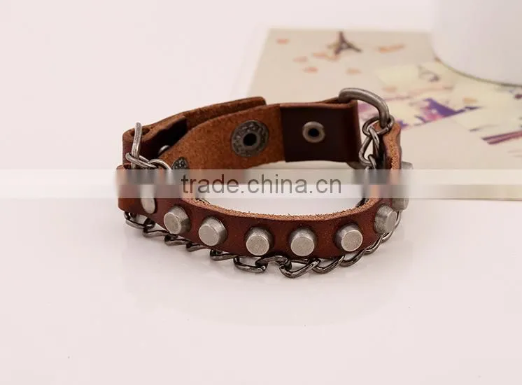 nail teen male leather bracelet, hawaiian leather bracelets