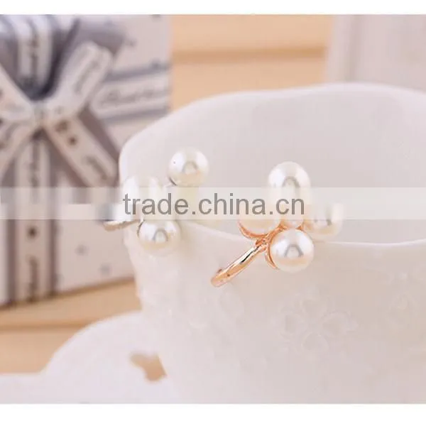 gold silver color pearl style photo jewelry finger rings