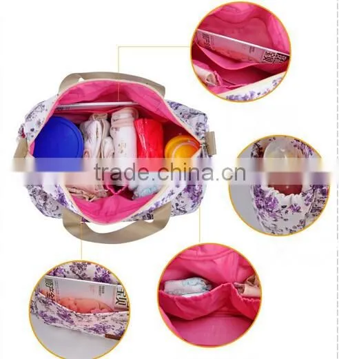 2016 Baby diaper Nappy Backpack Changing Bag Mummy Canvas Lining Tote Handbag Shoulder bags