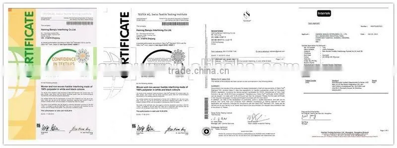 Woven fusible interlining,colour interlining for knitted fabric,lady's wear interlining