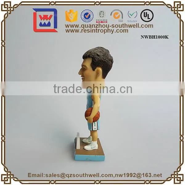 Polyresin Bobble-head Basketball Player Custom Made Pvc Bobblehead Dolls