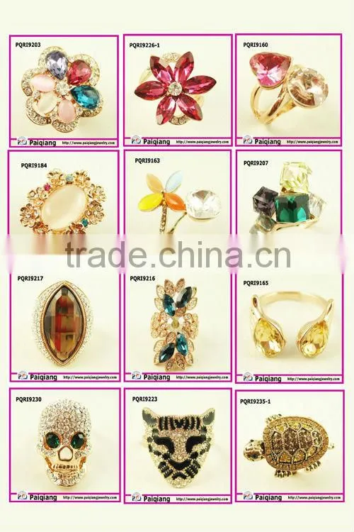 2014 hot latest design fashion four clover diamond ring jewelry