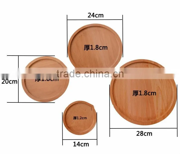 round wooden Eco-friendly fruit tray, kids dinner plate ,Western Food storage tray