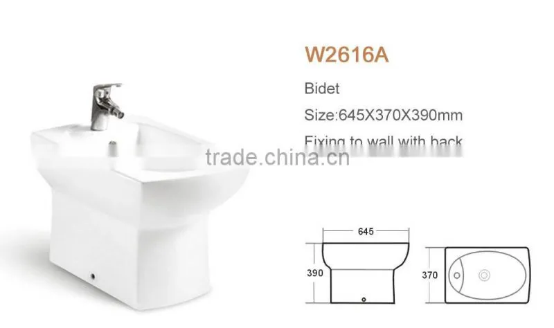 Bathroom women using Square Shape wall-hung Toilet Bidet