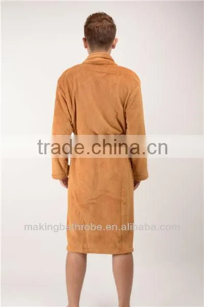 2016 new design western fleece mens bathrobe