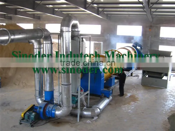 Industrial rotary wood chips dryer machine for drying the sawdust, wood chips, wood shavings materials
