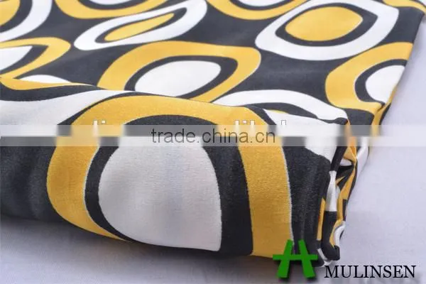 Mulinsen Textile Polyester Spandex Fashion Pattern Printed Twist Satin Fabric