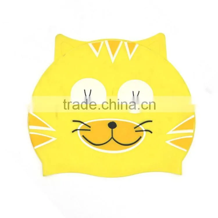 Summer Diving Promotional KID Swimming Cap, Animals printing swimming cap., Child silicon swimming cap