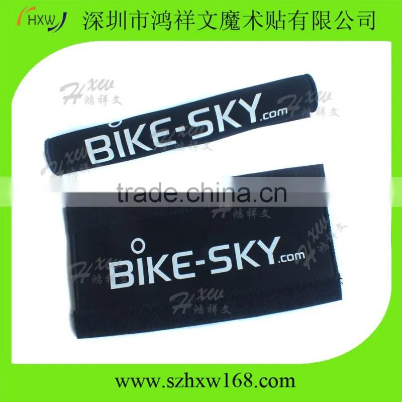 OEM logo print hook and loop neoprene chainstay protector