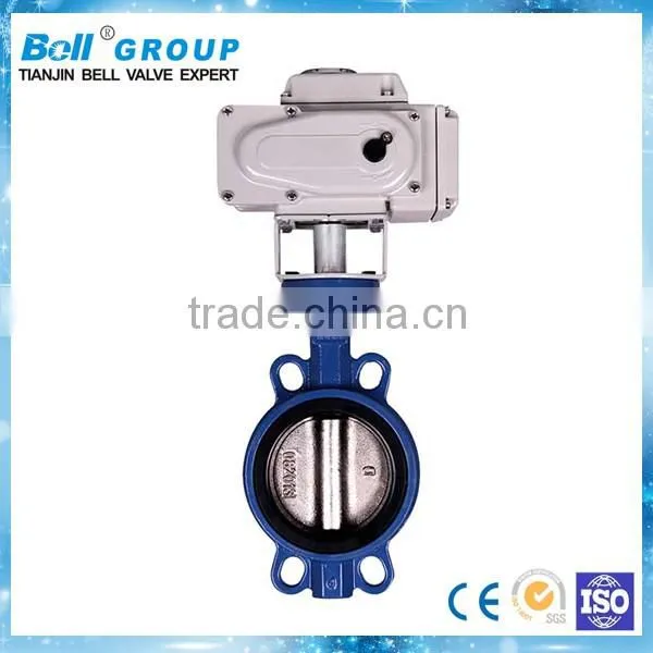 electric flange full lining butterfly valve with handwheel