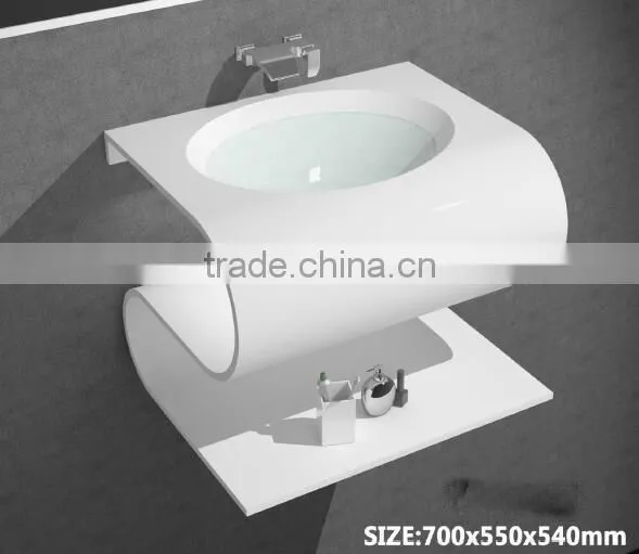 Modern Style Cabinet Wash Basins, Stone Resin bathroom Wash Basin, wall hung wash basin
