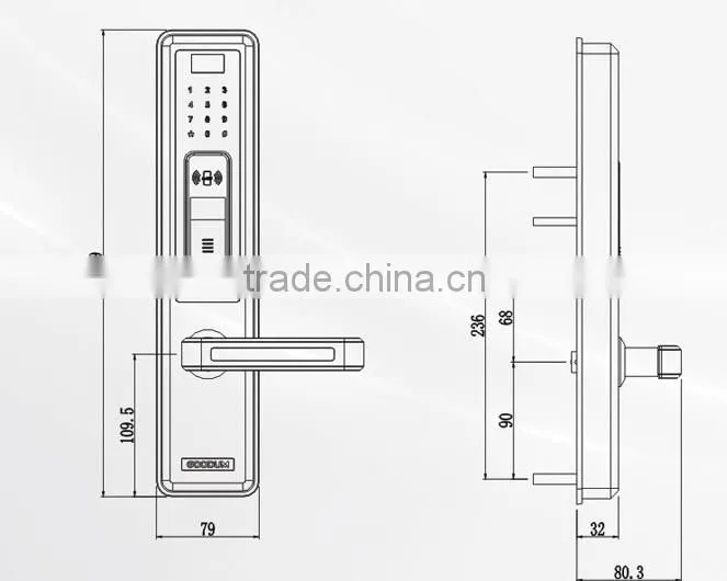 stainless steel great quality fingerprint and keypad lock