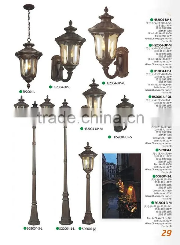 Classic solar outdoor light ip65 12v solar led garden lamp