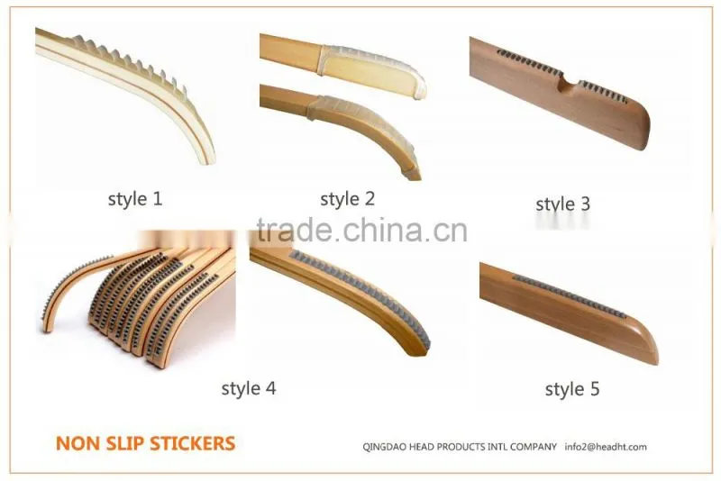 Brown Bamboo Eco Friendly Recycling Coat Clips Hanger for cloth