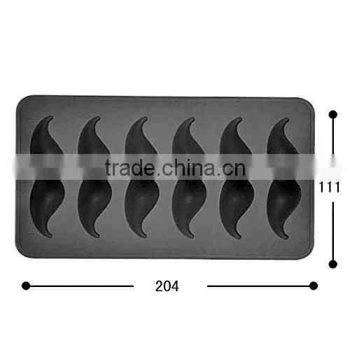 Hot Selling Black Mustache Silicone Ice Mold
