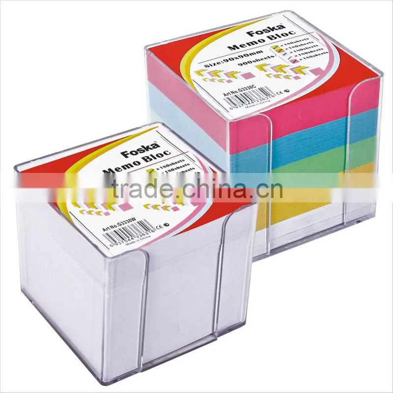 Hot Sale 900 Sheets Around White/Color Sticky Memo Pad/Block