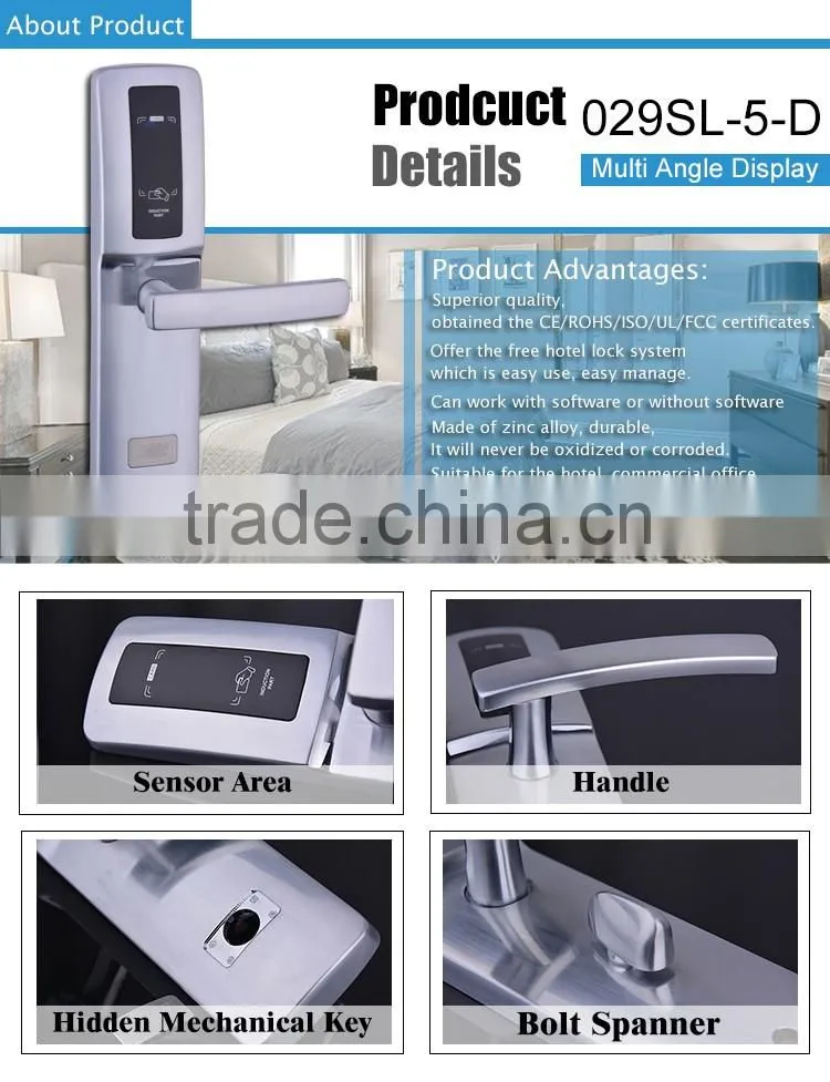 rfid access control intelligent hotel door handle lock