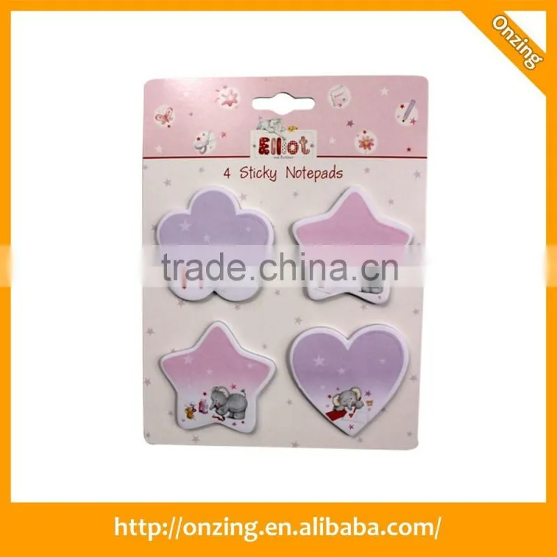 Popular type assorted custom die cut sticky notes
