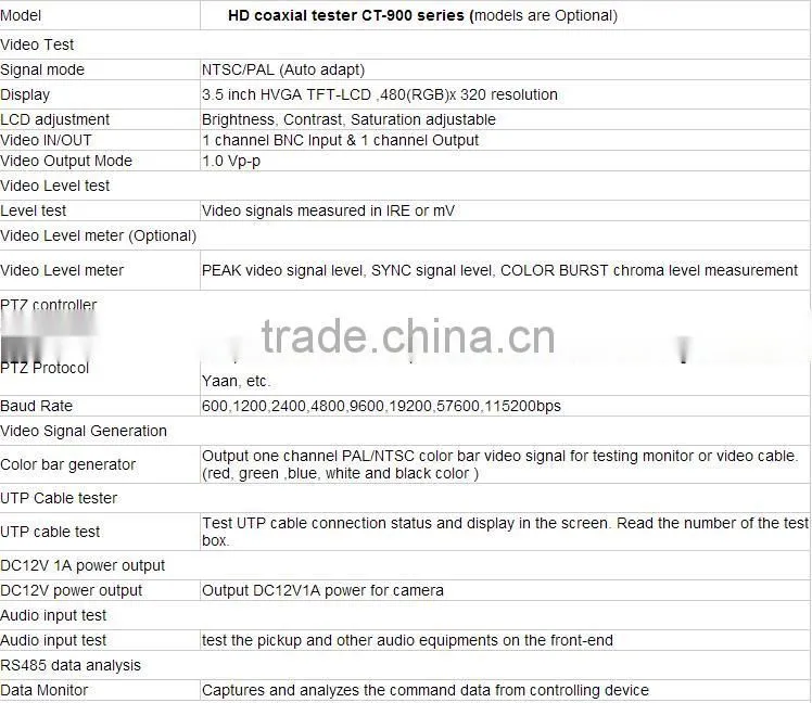2015 High Quality CCTV AHD /TVI/CVI Camera Tester 3.5 inch touch screen Analog Video Tester