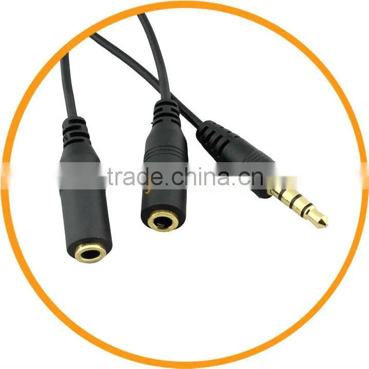 3.5mm Audio Y Splitter Cable with Volume Control Black from dailyetech